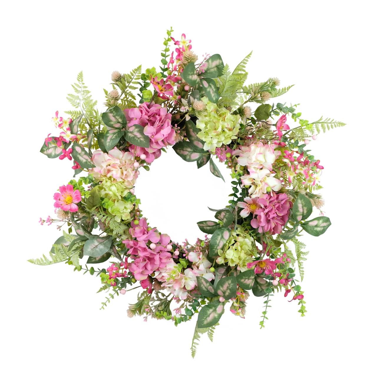 26" Artificial Hydrangea & Dogwood Floral Spring Wreath